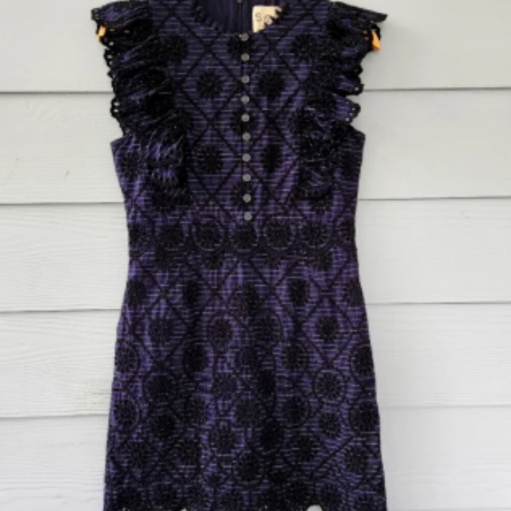 Sea New York Dasha Navy Eyelet Mini Dress Sz.6
